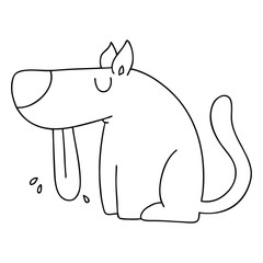 quirky line drawing cartoon dog