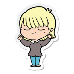 sticker of a cartoon woman