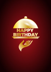 happy birthday dinner, template for poster, cover and menu. Vector illustration