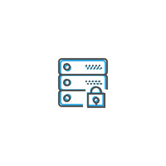 Server icon design. Interaction icon line vector illustration