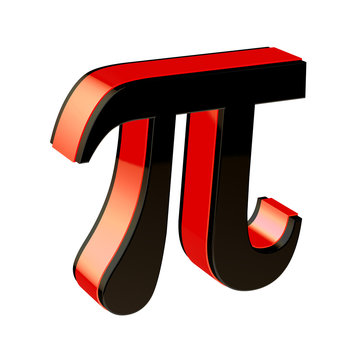 Glossy pi symbol isolated on white background