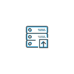 Server icon design. Interaction icon line vector illustration