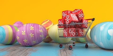 Shopping Cart Discount Cubes Easter Eggs