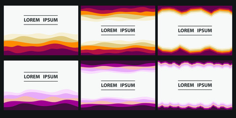 Obraz premium Set of Colorful background with curved lines. Pattern design for banner, poster, flyer, card, postcard, cover, brochure