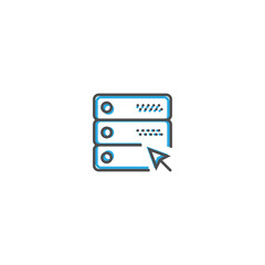 Server icon design. Interaction icon line vector illustration