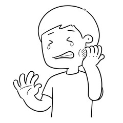 vector of man got toothache