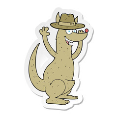 sticker of a cartoon kangaroo