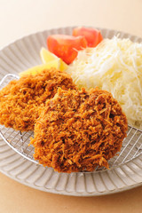 メンチカツ　Minced meat cutlets. Japanese food.