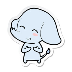 sticker of a cute cartoon elephant