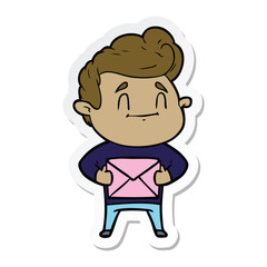 sticker of a happy cartoon man