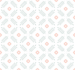 Seamless pattern in classic English style. Leaves and flowers classic pattern for print on wallpaper, gift paper, textile, paper. Two-color pattern