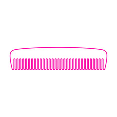 Icono plano lineal peine en color rosa