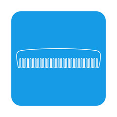 Icono plano lineal peine en cuadrado color azul