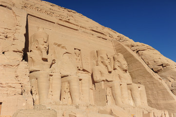 The Great Temple of Rameses II in Abu Simbel , Egypt