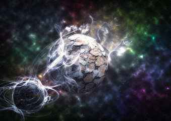 Planet and nebula illustration 