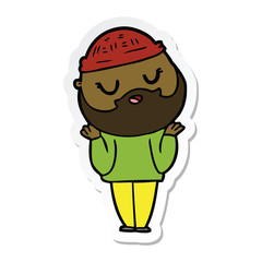 sticker of a cute cartoon man with beard