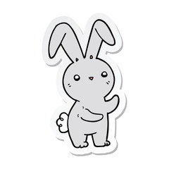 sticker of a cute cartoon rabbit