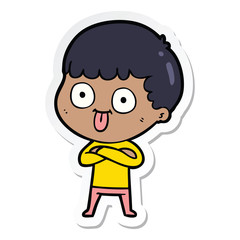 sticker of a cartoon man staring