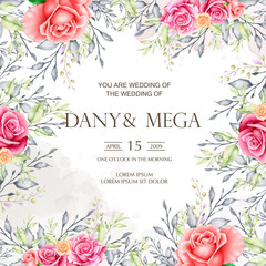 cute floral wedding invitation ready print