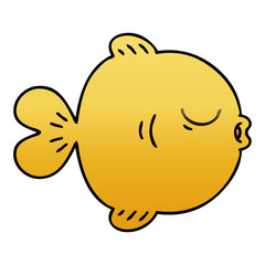 quirky gradient shaded cartoon fish