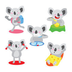 Cute Koala Morning Healthy Regular Exercise Set