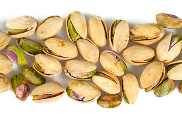 pistachio nuts isolated on white background