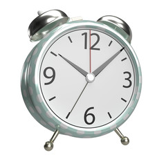 Plakat Alarm clock on white background. 3D rendering