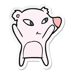 sticker of a cute cartoon bear