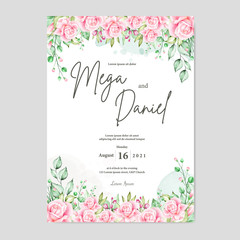 Obraz premium cute floral wedding invitation ready print
