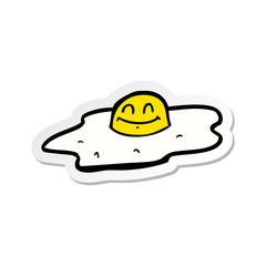 sticker of a cartoon fried egg