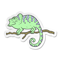 sticker of a cartoon chameleon