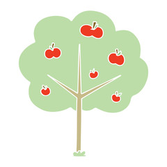 quirky hand drawn cartoon apple tree