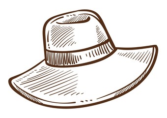 Hat isolated sketch female headdress or accessory fashion