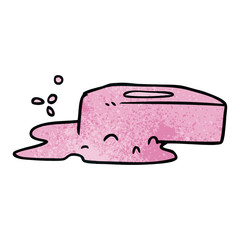 textured cartoon doodle of a bubbled soap