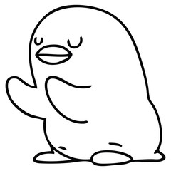 Fototapeta premium quirky line drawing cartoon penguin