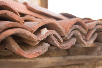 Old ceramic tile for rooftop in old city, Nessebar