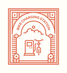 BIKE CHARGING STATION ICON CONCEPT