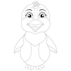 vector coloring page penguin