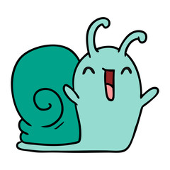cartoon kawaii happy cute snail