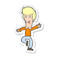 sticker of a cartoon man dancing