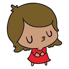 cartoon of a cute kawaii girl