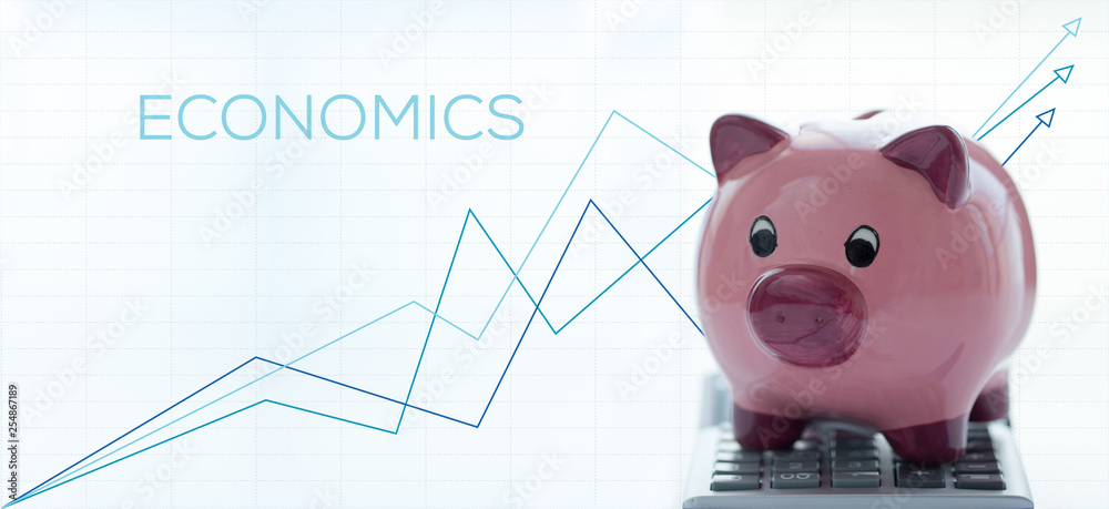 Wall mural economics concept