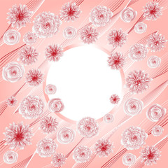 Floral ornament template for greeting card