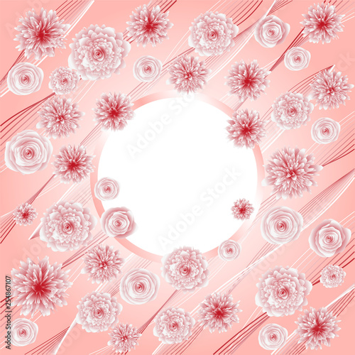 Floral ornament template for greeting card