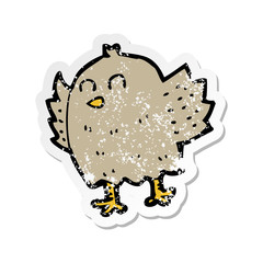 retro distressed sticker of a cartoon bird