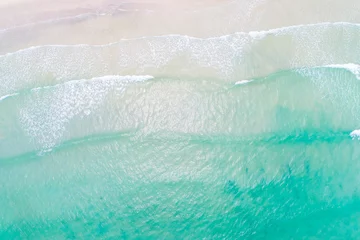 Fotobehang White sand wave beach seascape nature background © themorningglory