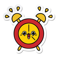 sticker of a cute cartoon alarm clock
