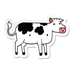 sticker of a cartoon cow