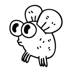 quirky line drawing cartoon fly