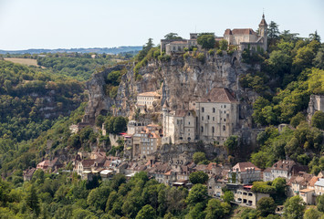 Fototapeta na wymiar Pilgrimage town of Rocamadour, Episcopal city and sanctuary of the Blessed Virgin Mary, Lot, Midi-Pyrenees, France